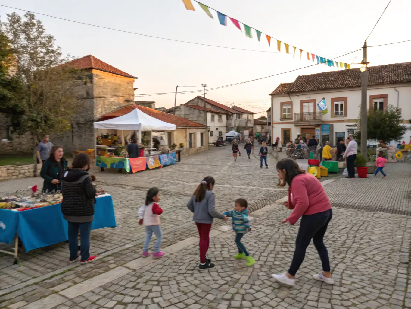 A vibrant image depicting a community event organized by COMITE D ANIMATION DE CHARRON, showcasing people of all ages participating in a festive activity in Charron.